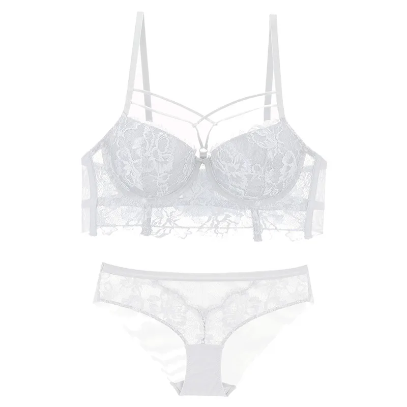 

Red Thick Lace Lingerie Female Underwire Push Up Bras And Panty Sets For Women Floral Embroidery Sexy Underwear Brassiere A B C