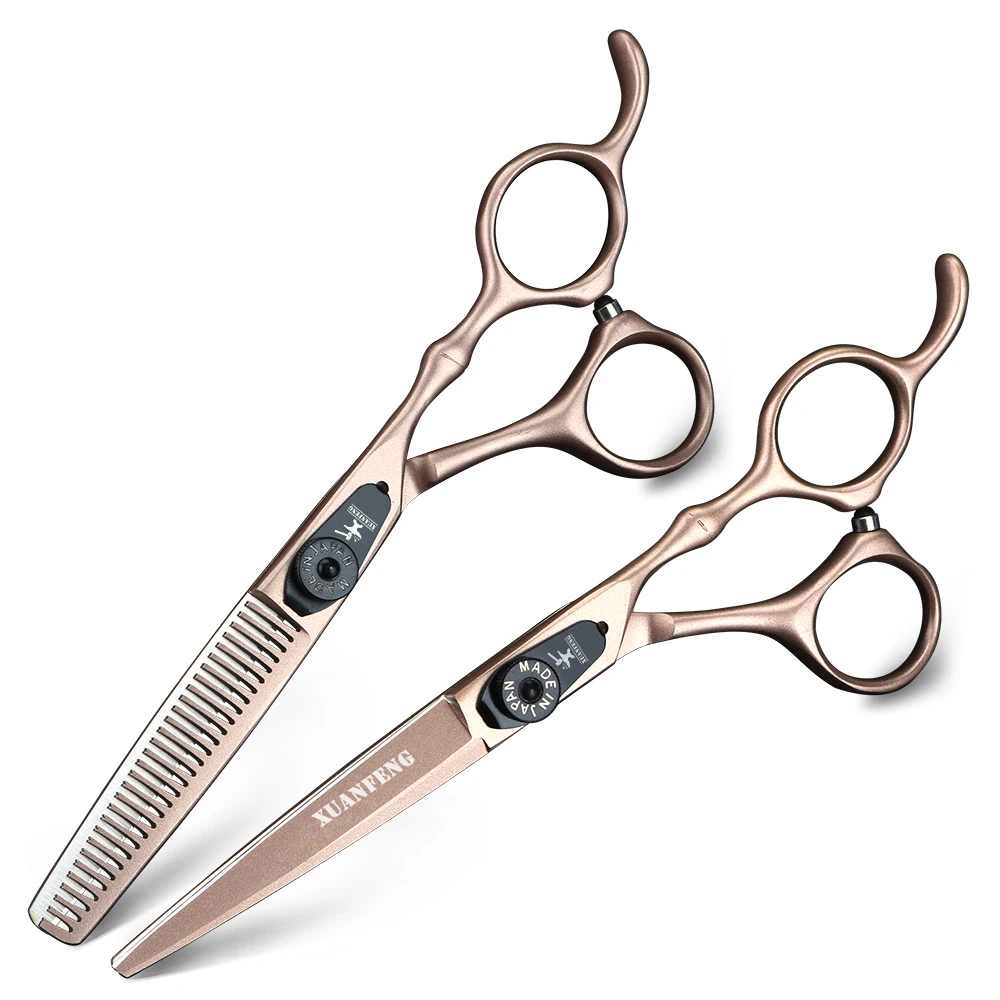 6 дюймов розовое золото профессиональные ножницы для волос Япония 440C резки и