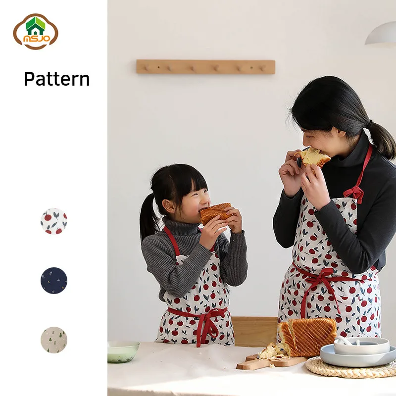 MSJO Детский фартук для взрослых хлопковый кухонный скандинавский рисунок с
