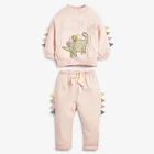 Комплект одежды для девочек Little maven, хлопковый, теплый, с динозавром, на осень