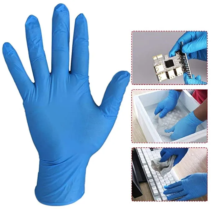 

Rubber Comfortable Disposable Mechanic Nitrile Gloves Exam Gloves
