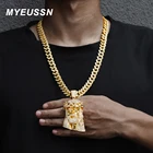 Огромное ожерелье с подвеской с изображением Иисуса, мужское ожерелье с имитацией искусственного кристалла, голова Иисуса, Очаровательное ожерелье золотого цвета, украшения в стиле хип-хоп