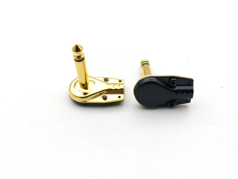 

20pcs brass Right Angle Plug Connector Mono 6.35mm Pancake 1/4 inch Plug