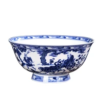 blue and white porcelain bowl chinese style household bone china rice bowl noodle bowl featured antique bowl tall bowl single