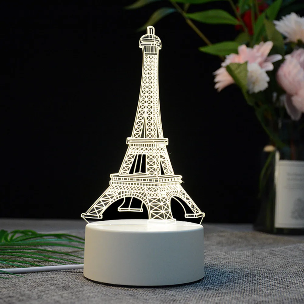 Красочная 3D голограммовая лампа I LOVE YOU USB акриловые огни Светодиодная ночник для