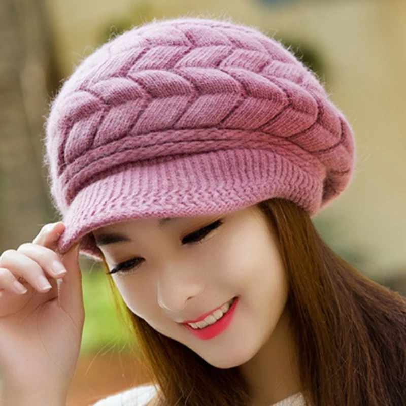 

Knitted Hat Women Winter Hats For Women Ladies Beanie Girls Beret Hat Bonnet Femme Warm Hat