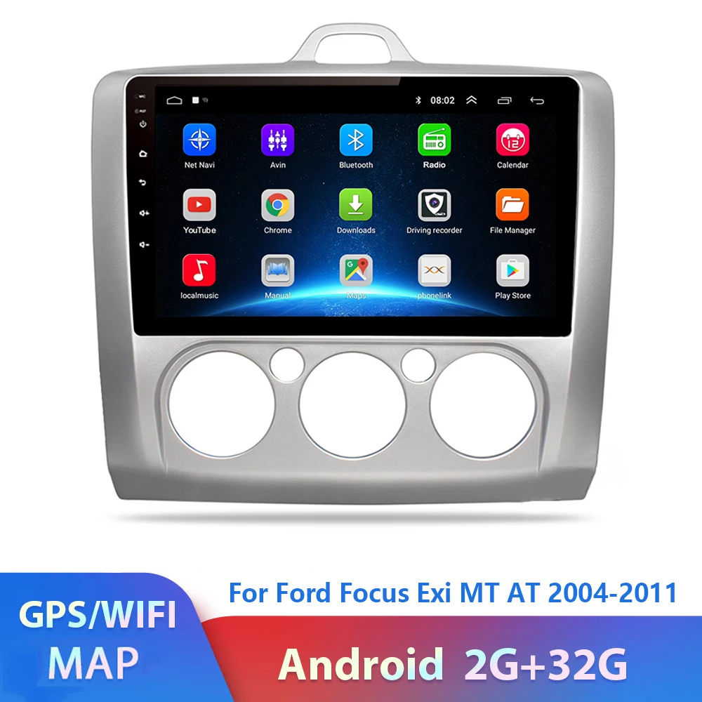 2 DIN Android 10 1 GPS навигации сенсорный экран Quad core автомобильный Радио 9 дюймов для Ford