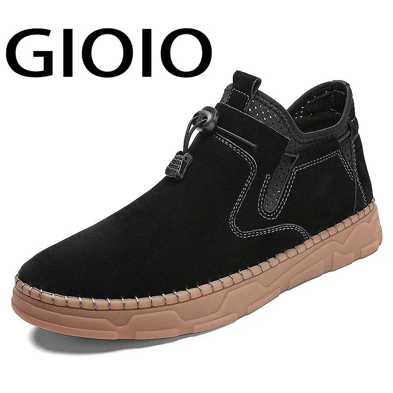 

Brand Winter Men's Boots Suede Autumn Men's Ankle Boots Outdoor Men's Sneakers Slip on Comfortable Male Motorcycle Boots Botas