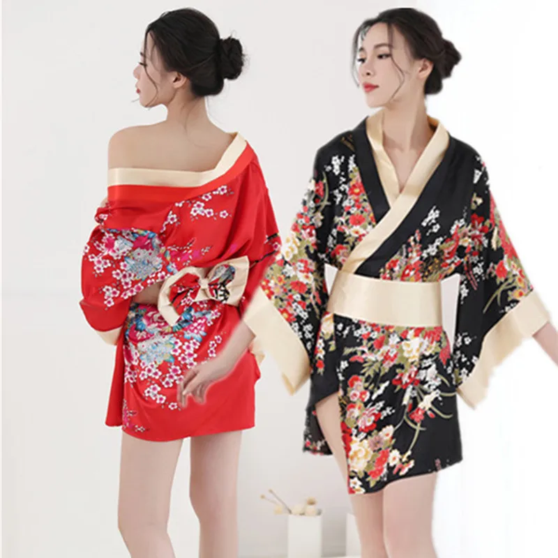 

Red Japanese Kimono Uniform Temptation Sexy Pajamas Japanese Kimono Cosplay Clothes Plus Size Costumes Sexy Nightwear