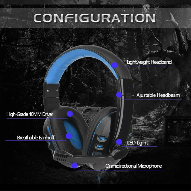 for ps4 gaming headset gamer wired headphone with microphone music casque led stereo cascos for new xbox one switch laptop phone free global shipping