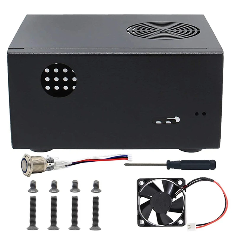 

X857 V2.0/X862 V2.0 Matching Metal Case(X857-C3)+ Power Switch + Cooling Fan For Raspberry Pi 4 Model B X735/X708