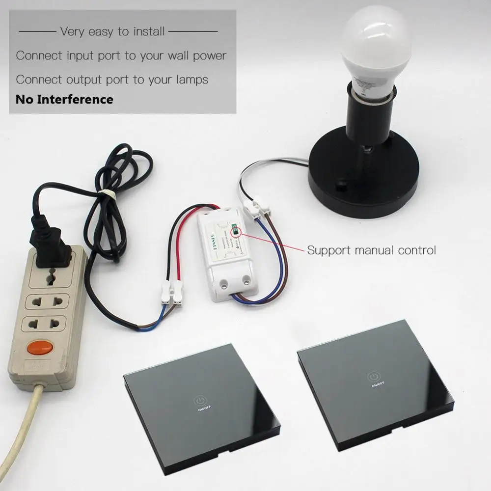 Умный беспроводной сенсорный выключатель ktnnкг светильник Радиочастотный пульт