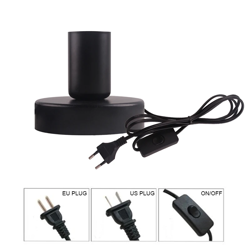 Винтажный металлический настольный светильник с цоколем E27 220 В