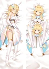 Чехол-наволочка для подушки, 150x50 см, с принтом из аниме игры Genshin Impact Lumine Dakimakura