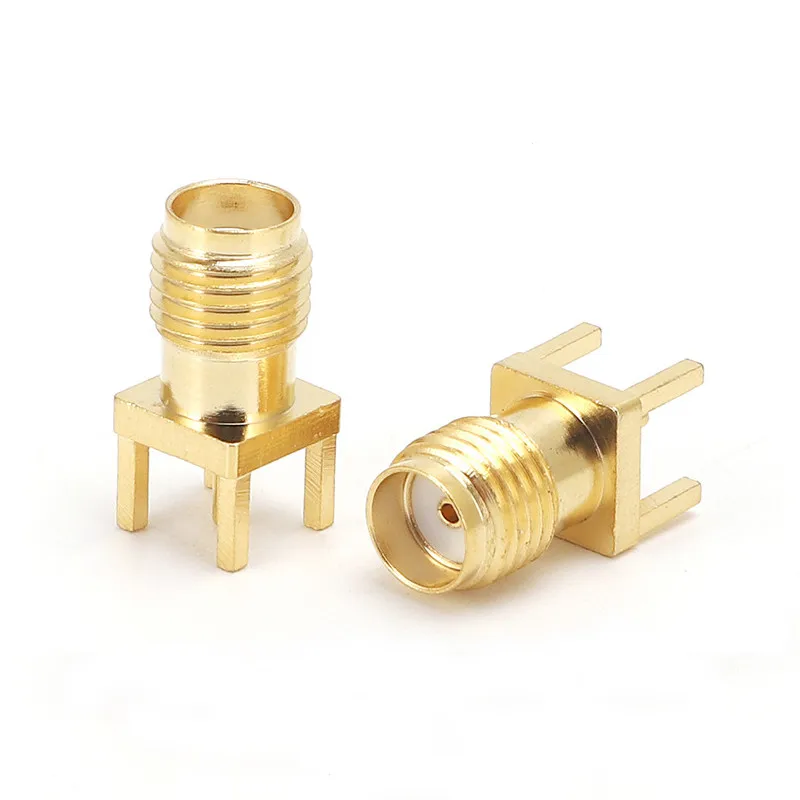 

10PCS SMA Female Jack Adapter Solder Nut Edge PCB Clip Straight Mount Gold Plated RF Copper Connector Receptacle Solder Fittings