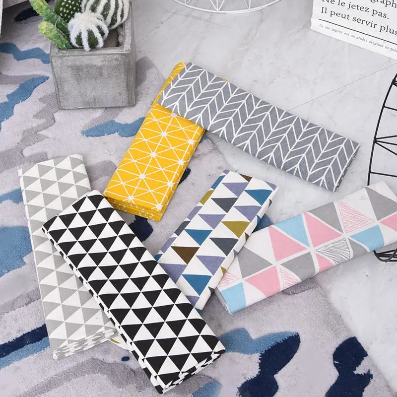 Цветочная хлопковая льняная ткань в клетку для дивана занавески скатерть