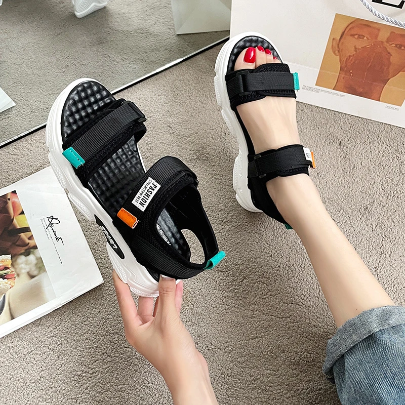 

Sandals Women 2021 Summer Breathable Rome Open Toe Ladies Sandals Shoes Flat Sport Beach Platform Sandal Women Sandalia De Mujer