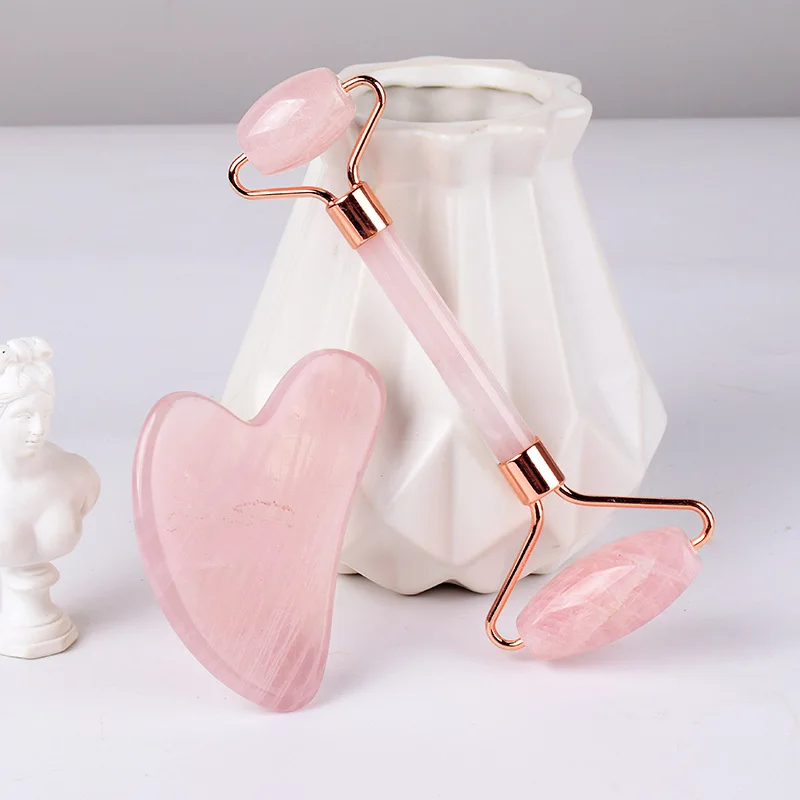 

Rose Quartz Face Massage Jade Roller Natural Stone Crystal Slimmer Lift Wrinkle Double Chin Remover Beauty Care Slimming Tools