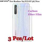 3 шт.лот для Realme XT  X2  GT Neo 5G 3D Нескользящая прозрачная углеродная волокна наклейка на заднюю часть Экран Защитная Наклейка