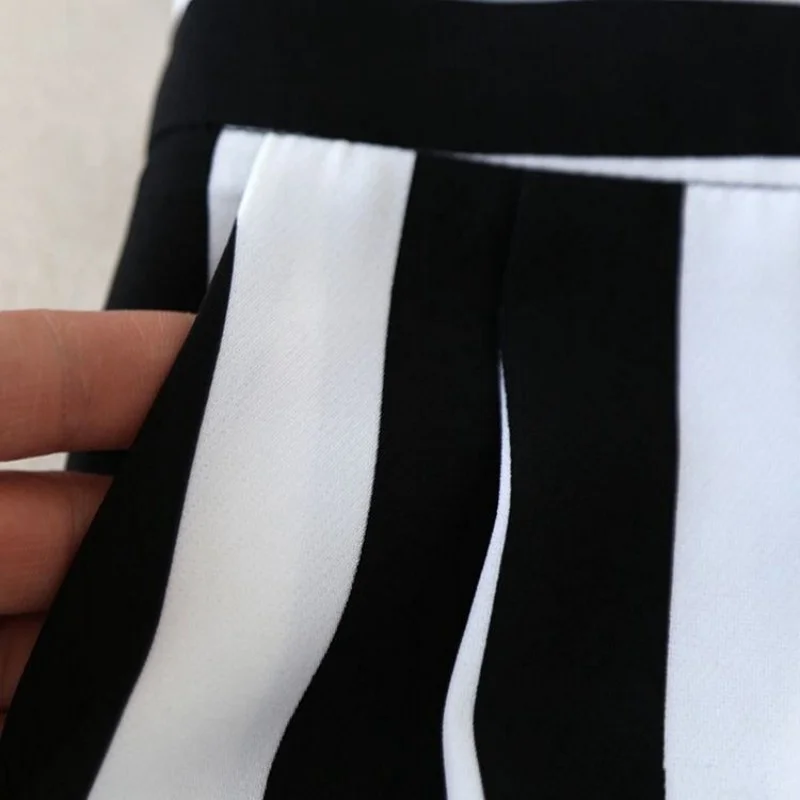 Брюки женские с завышенной талией свободные штаны широкими штанинами