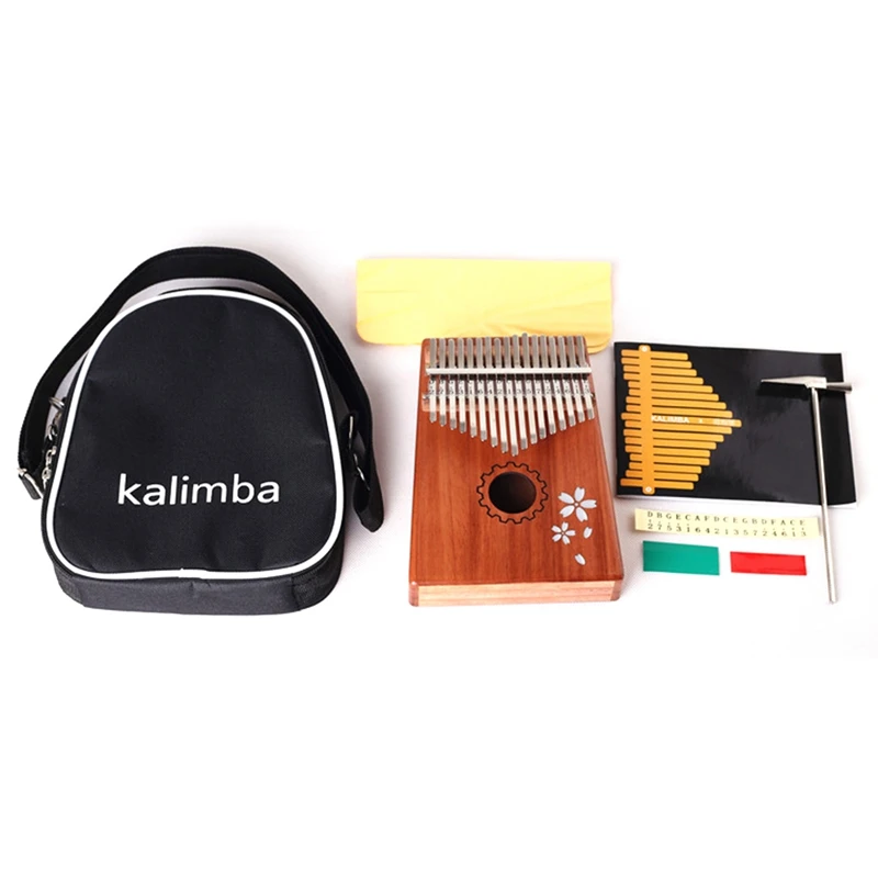 

Piano Kalimba 17 Keys Portable Mbira Sanza Finger Piano Kalimba Kit with Kalimba Bag Gift for Kids Adult Beginner