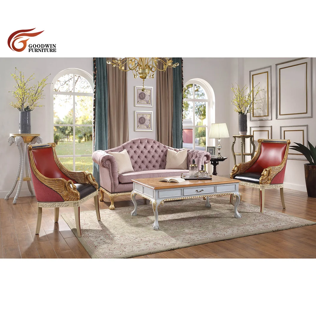 

Light Luxury European Style Fabric Sofas Home Use Living Room Chairs Furniture GGC06