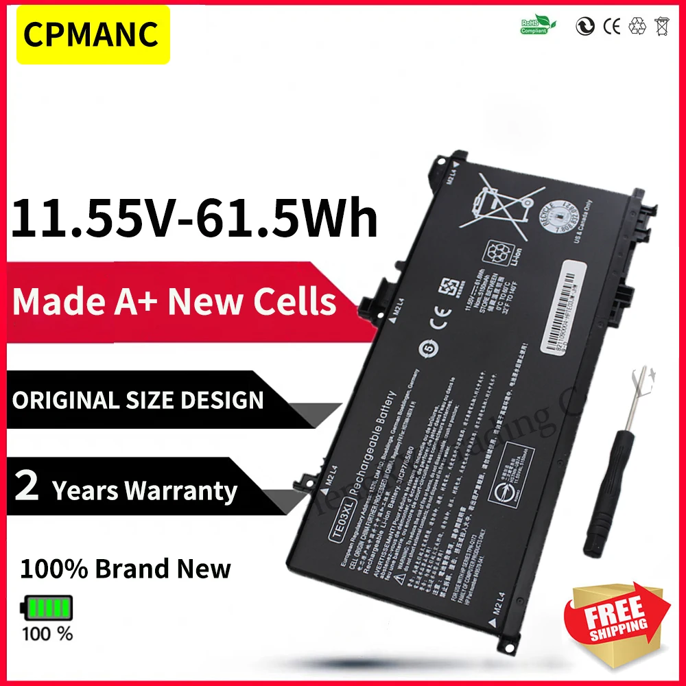 CPMANC 11,55 v 61.6wh TE03XL Новый TE03XL Аккумулятор для ноутбука HP TPN-Q173 15-bc011TX 15-bc012TX 15-bc013TX