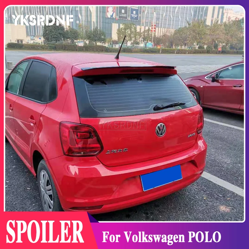 

YKSRDNF For Volkswagen Polo 2010 2011 2012 2013 2014 2015 2016 High quality ABS spoiler car rear wing spoiler