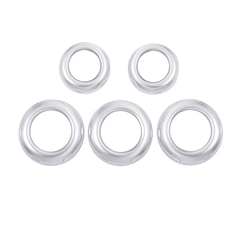 5Pcs Car Dashboard Console Switch Button Ring Cover Trim Auto Styling Chrome for Land Rover Discovery 4 Range Sport |