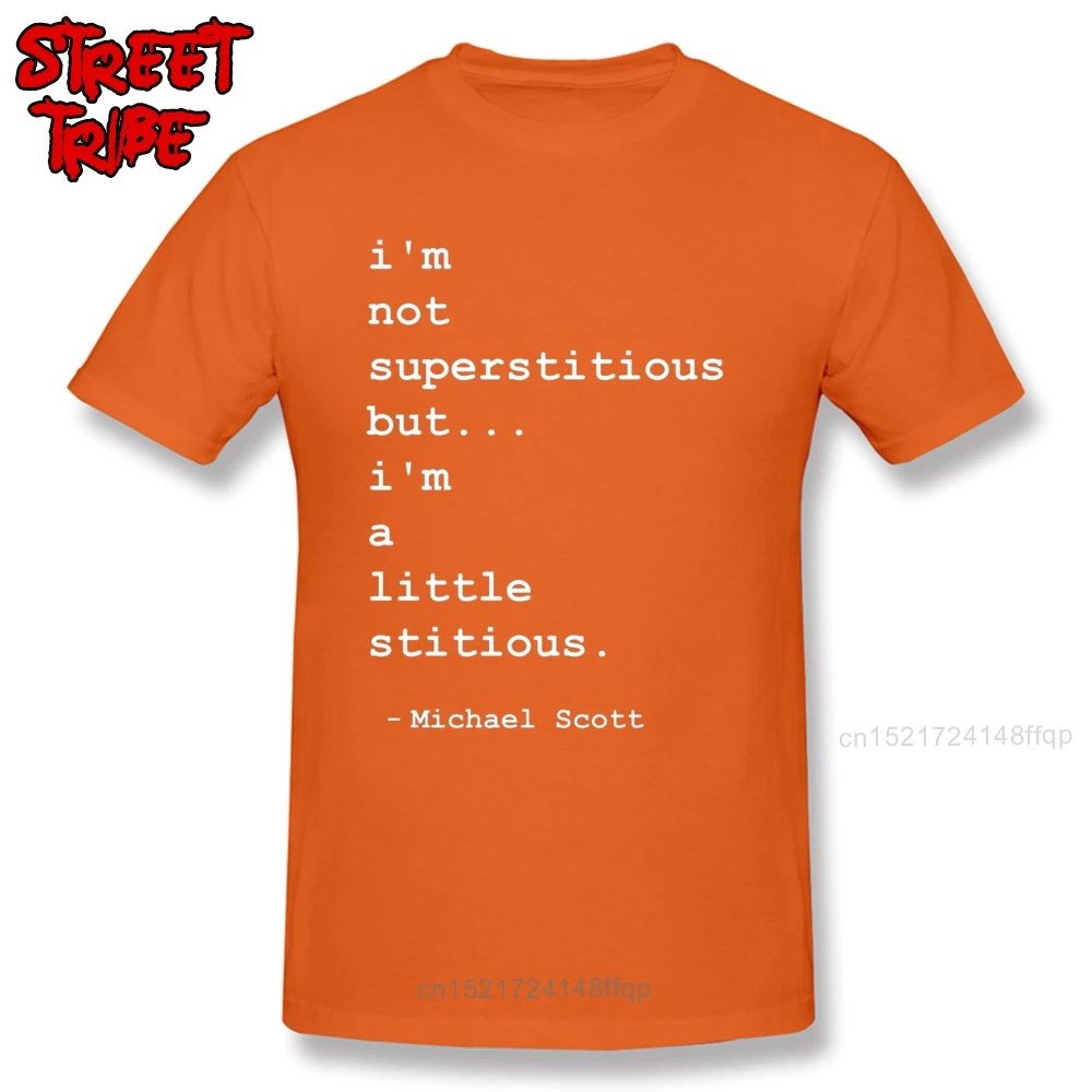 

Adult T-Shirt A Little Stitious Funny Men T Shirt Short Sleeve Tops O-Neck Pure Cotton Clothing Male Letter Saying Black Tshirts