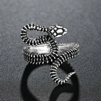 new retro punk exaggerated spirit snake ring fashion personality stereoscopic opening adjustable ring jewelry