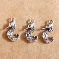 10pcs charms hippocampus seahorse 1222mm antique silver color plated pendants for jewelry making diy handmade finding