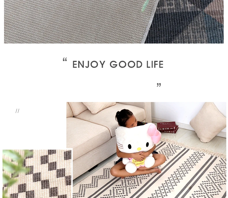 Morocco Hand Woven Living Room Carpet Geometric Blanket Home Bedroom Area Rugs Floor Sofa Coffee Table Mat Ins Nordic Carpet