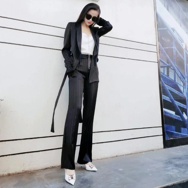 Высококачественные модные офисные женские костюмы из 2 предметов элегантные