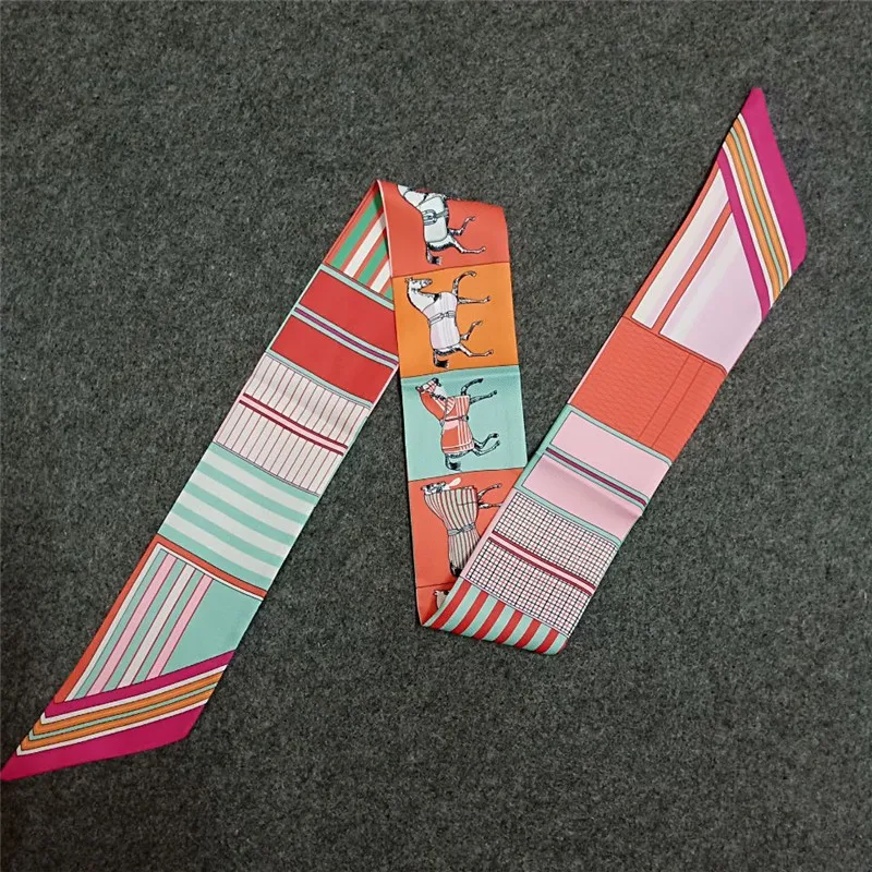 2021 новый шарф для женщин с принтом в клетку облегающая сумка брендовый Шелковый