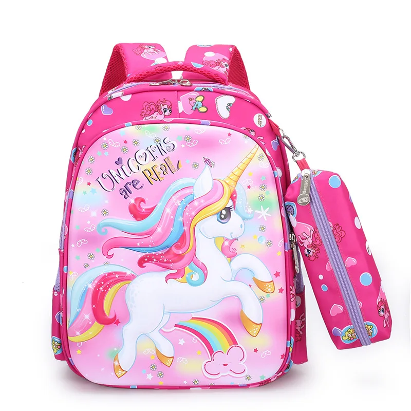 Милые школьные ранцы для девочек розового цвета с 3D единорогом для мальчиков школьные рюкзаки с 3D динозавром первоклассный рюкзак для нача...