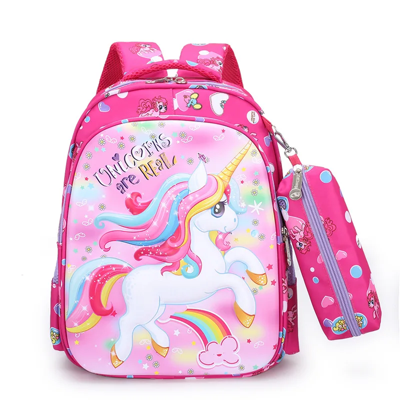 Cute Girls Pink 3D Unicorn School Bags for Kids Boys Dinosaur Backpacks Primary First Class Satchel Backpack | Багаж и сумки