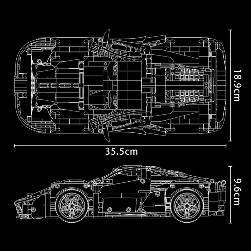 

High-tech 1233pcs Mechanical Bugatties MOC Sport Car Model Building Blocks Creator Technical Racing Cars Bricks Toys For Boy