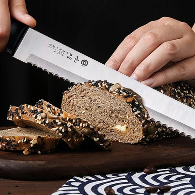 8-дюймовый нож для хлеба Инструменты выпечки торта из нержавеющей стали зубчатый