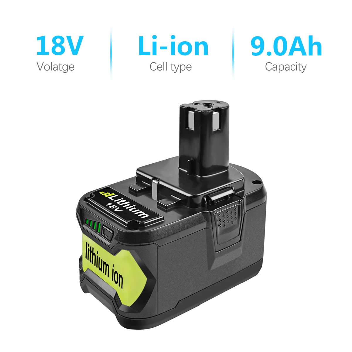 9000mAh Powtree для Ryobi 9000mAh 18V P108 литий-ионная аккумуляторная батарея для электроинструмента RB18L40 P107 P104 BIW180 - Цвет: 9000mAh