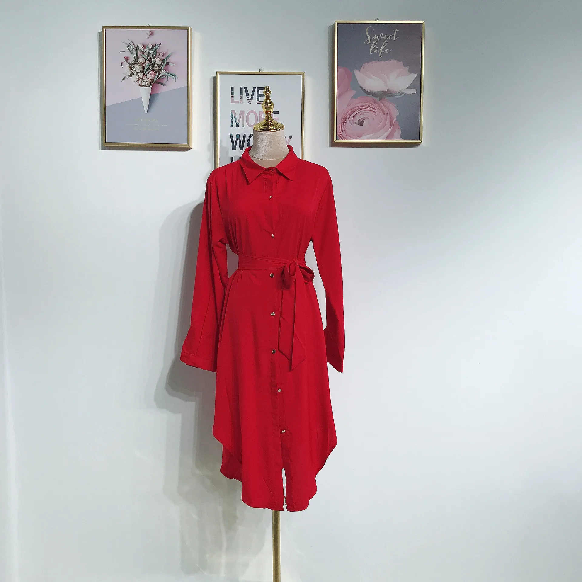 Длинное платье рубашка Абая для мусульман однотонное длинное в мусульманском