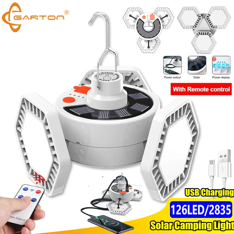 

Солнечный/USB Перезаряжаемый Ночной светильник, уличная лампа для кемпинга, аварийный светильник, портативный поисковый светильник, отличны...