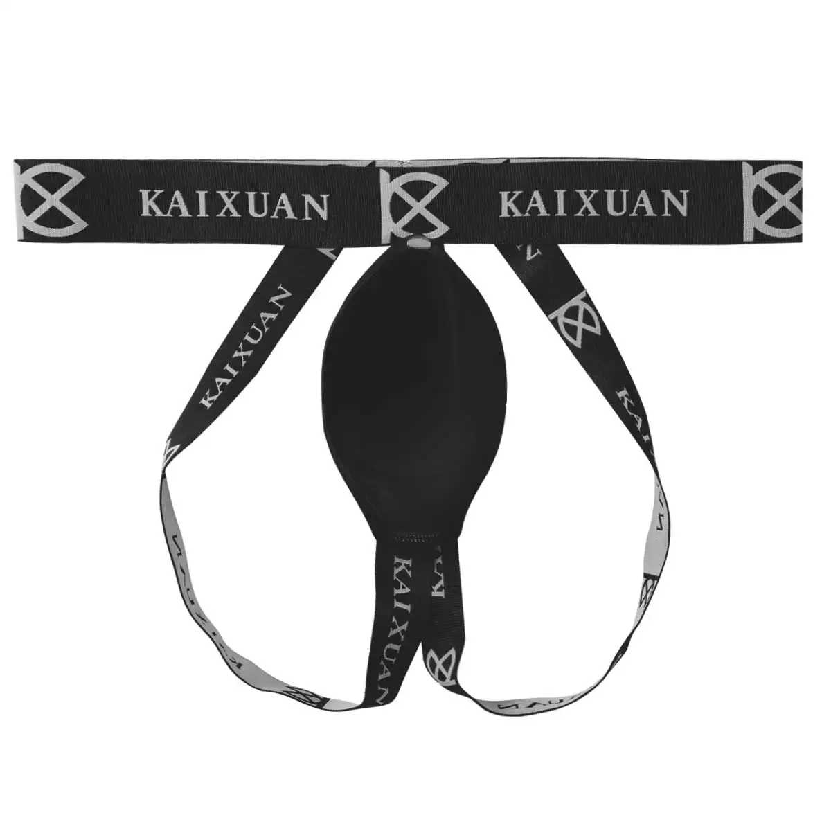Мужские трусы стринги с открытой промежностью черные низкой посадкой бандажом и