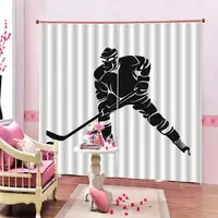 Personalized Skiing Sports Window Curtain Digital Print Photo For Living room Bedroom Window Curtains 2 Panels With Hooks