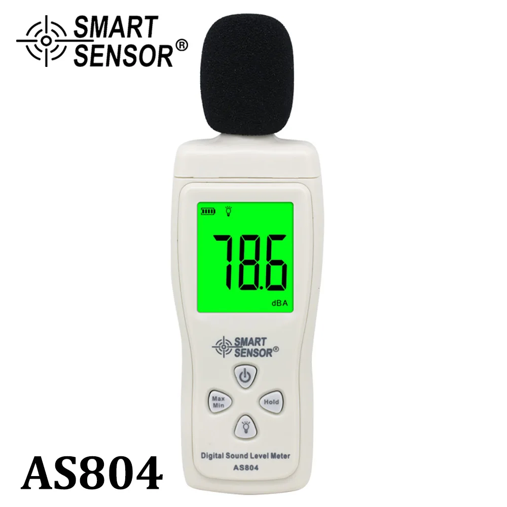 

Smart Sensor AS804 Digital Sound Level Meter Decibel 30d-130dB Diagnostic-tool Monitoring Tester Noise DB Detector Analyzer