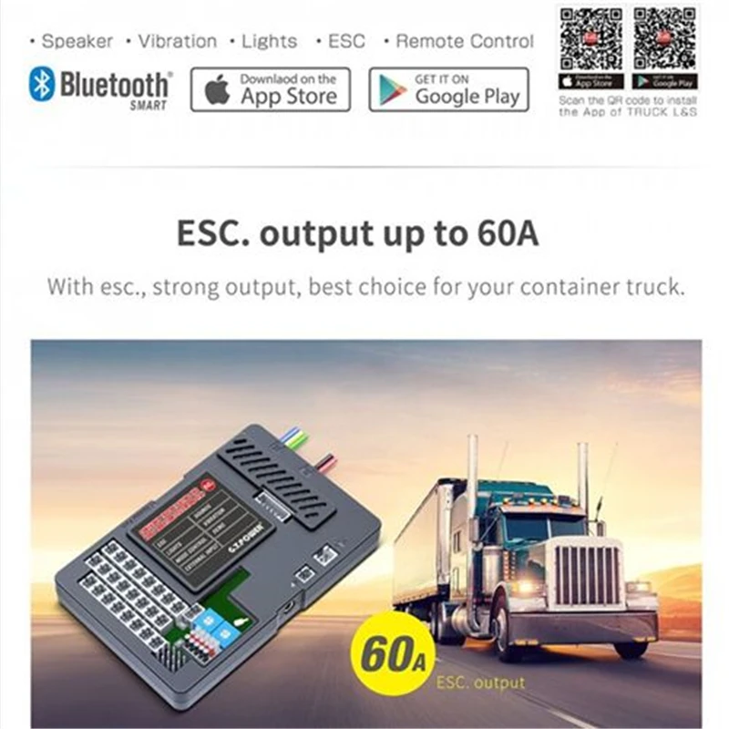 Скидка G.T.Power, световая и звуковая вибросистема для грузовика с выходом ESC 60 А для радиоуправляемых автозапчастей