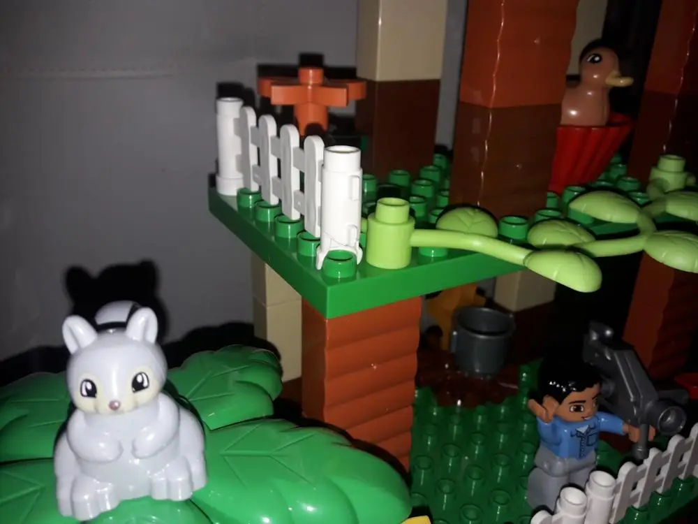 3 комплекта Конструкторы duplo наборы джунглей животных блоки Большой размер DIY enleten кирпичи совместимые Фигурки Игрушки для маленьких детей