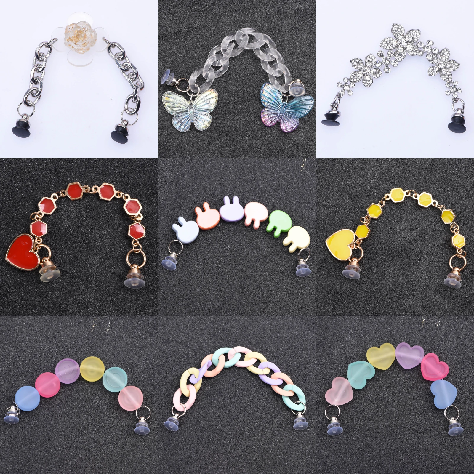 High Quanlity Metal Croc Shoes Chain Charms Light Butterfly Accessories Sugar Bling Flower Pendant Buckle Designer Decoration