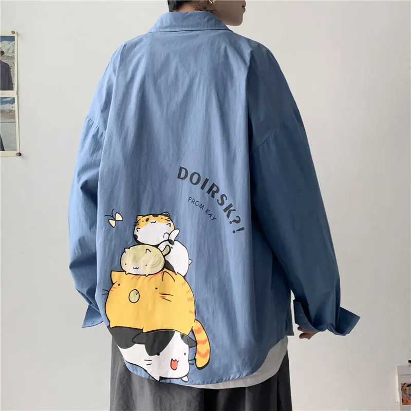

Fashion Oversized Men's Anime Shirts Mens Fashion Cotton Blouse 5xl Oversize Long Sleeves Dress Shirt for Men Clothing Casual