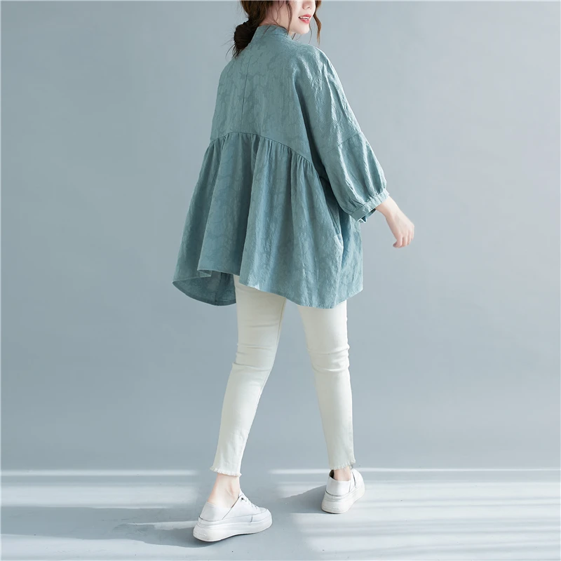 

Women's Blouses Oversize Top Plus Size Tops Polo Shirts Lady Fashion Solid Casual Shirt Summer Loose Chiffon Blouse Houthion